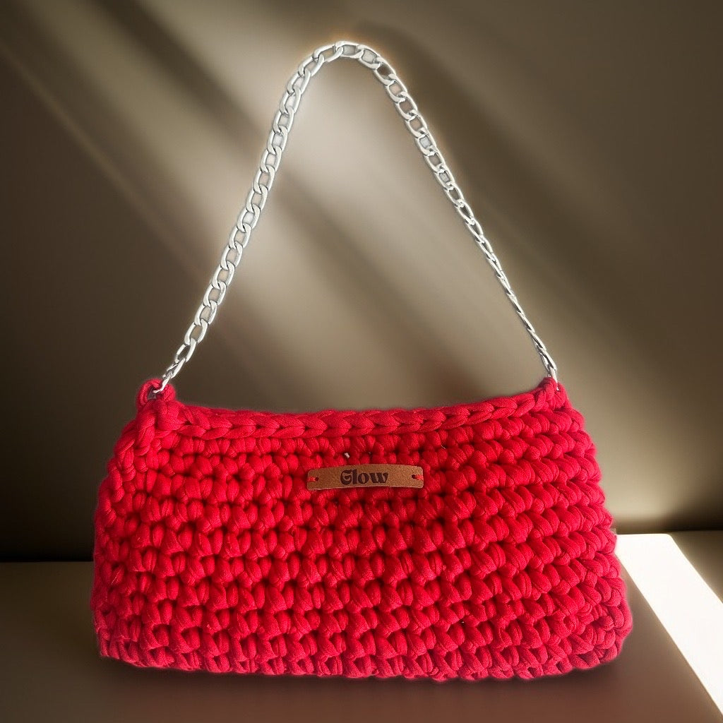 Crochet Bag Roja con Cadena 